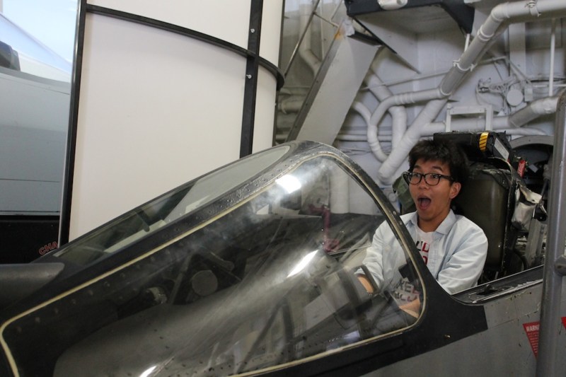 You can sit in one of the planes